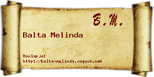 Balta Melinda névjegykártya